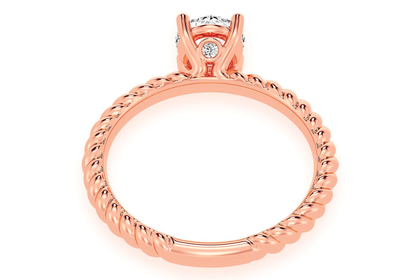 0.75CT ROUND SOLITAIRE - TWIST BAND - DIAMOND ENGAGEMENT RING
