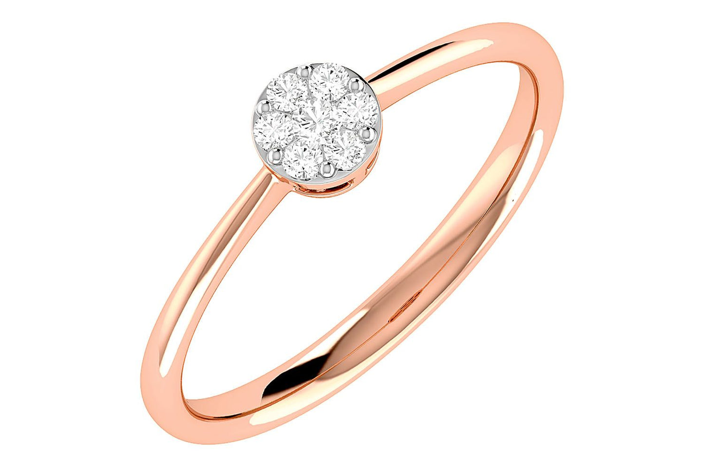 INEL ROTUND CU DIAMANTE, AUR MASIV DE 14K, 0.10CTW