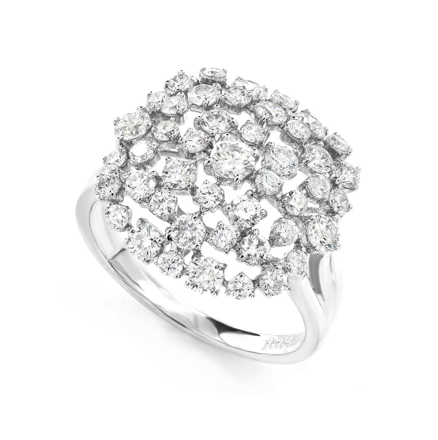 INEL COCKTAIL CU DIAMANTE CLUSTER, AUR MASIV DE 14K, 1.85CT