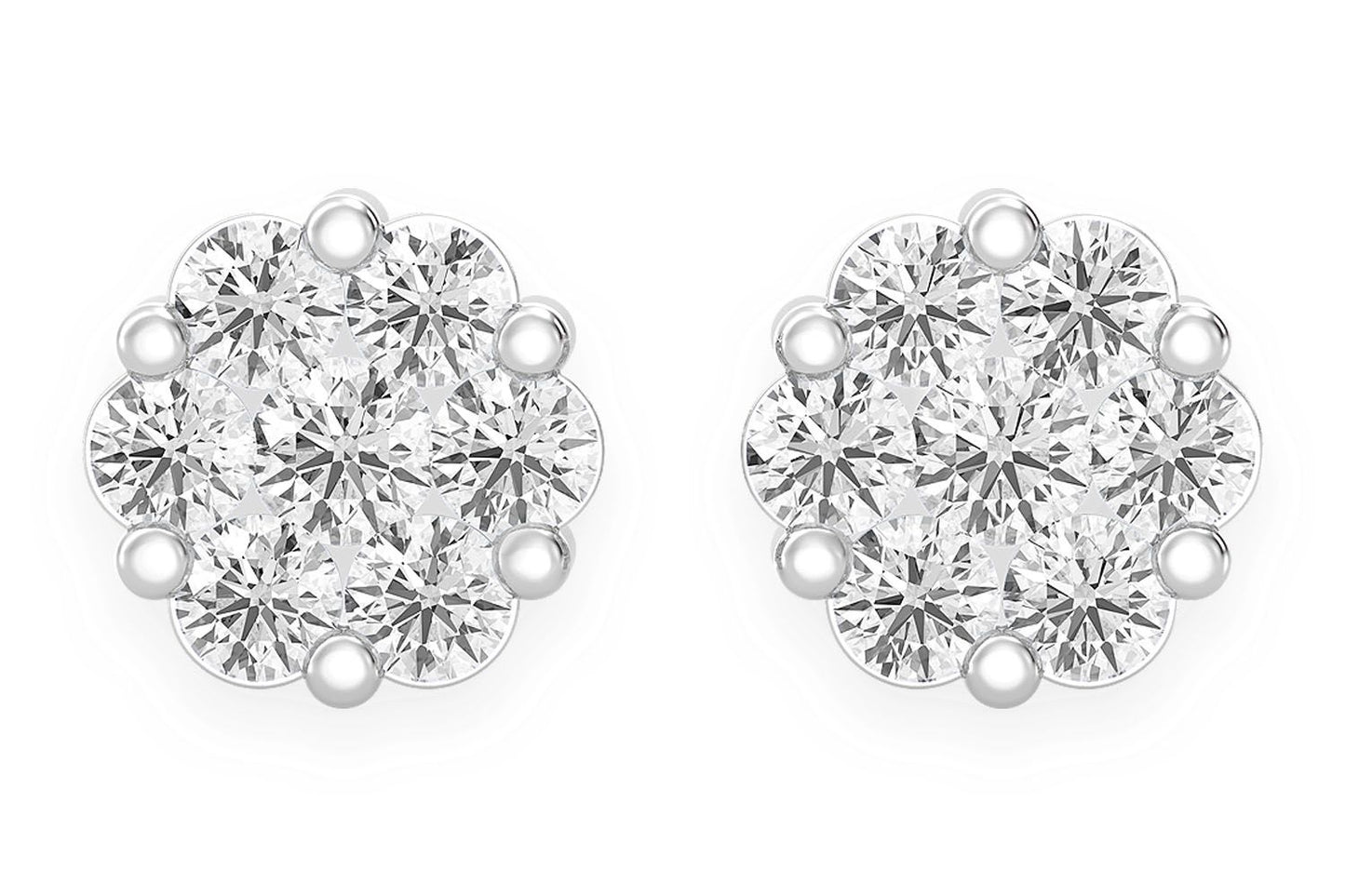 CERCEI CU DIAMANT ȘTIGAT CU FLOARE DE 0.75 CT AUR MASIV DE 14K