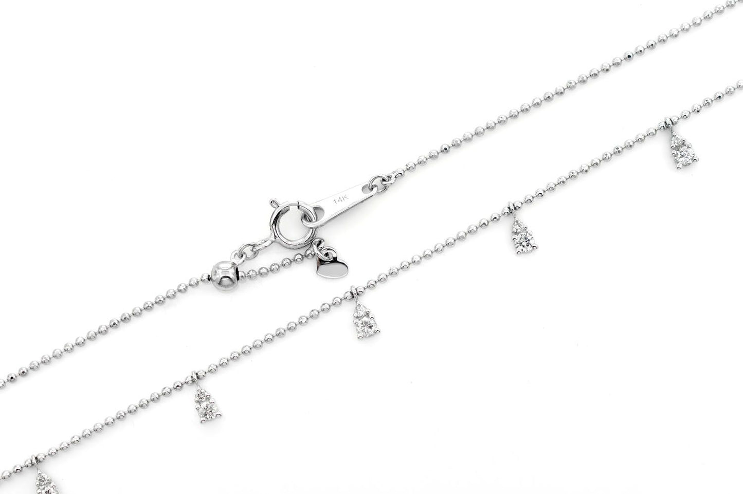 DROPLET DIAMOND NECKLACE 14K SOLID GOLD 0.50CTW
