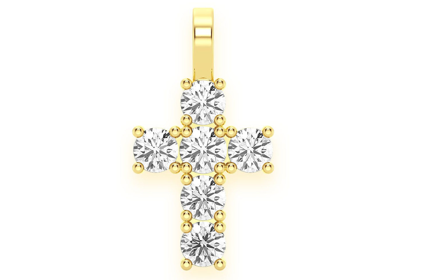 EXTRA LARGE ROCKS CROSS DIAMOND PENDANT 14K SOLID GOLD 1.50CTW