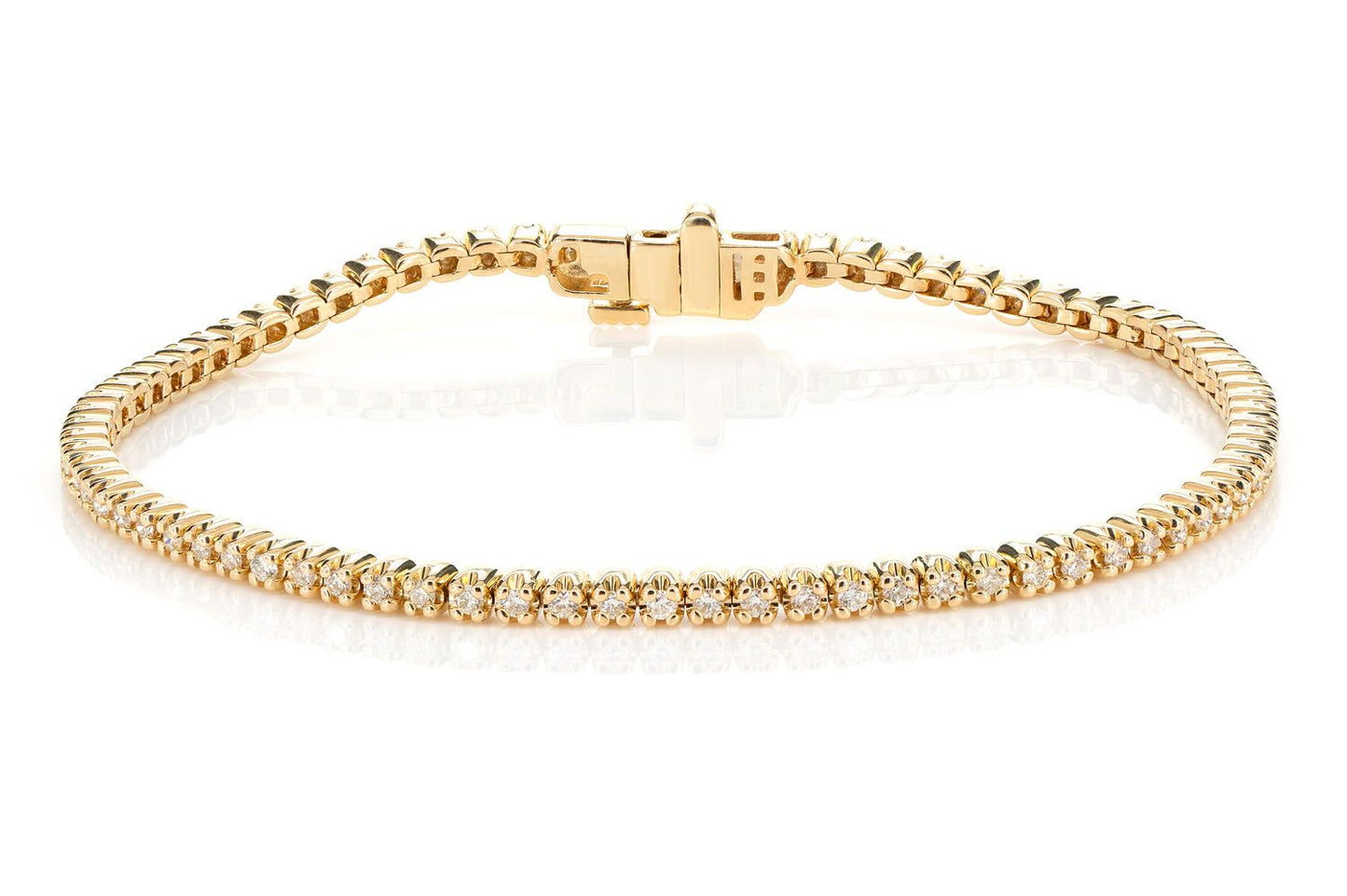 DIAMOND CROWN SET LINK BRACELET 14K SOLID GOLD 1.00CTW