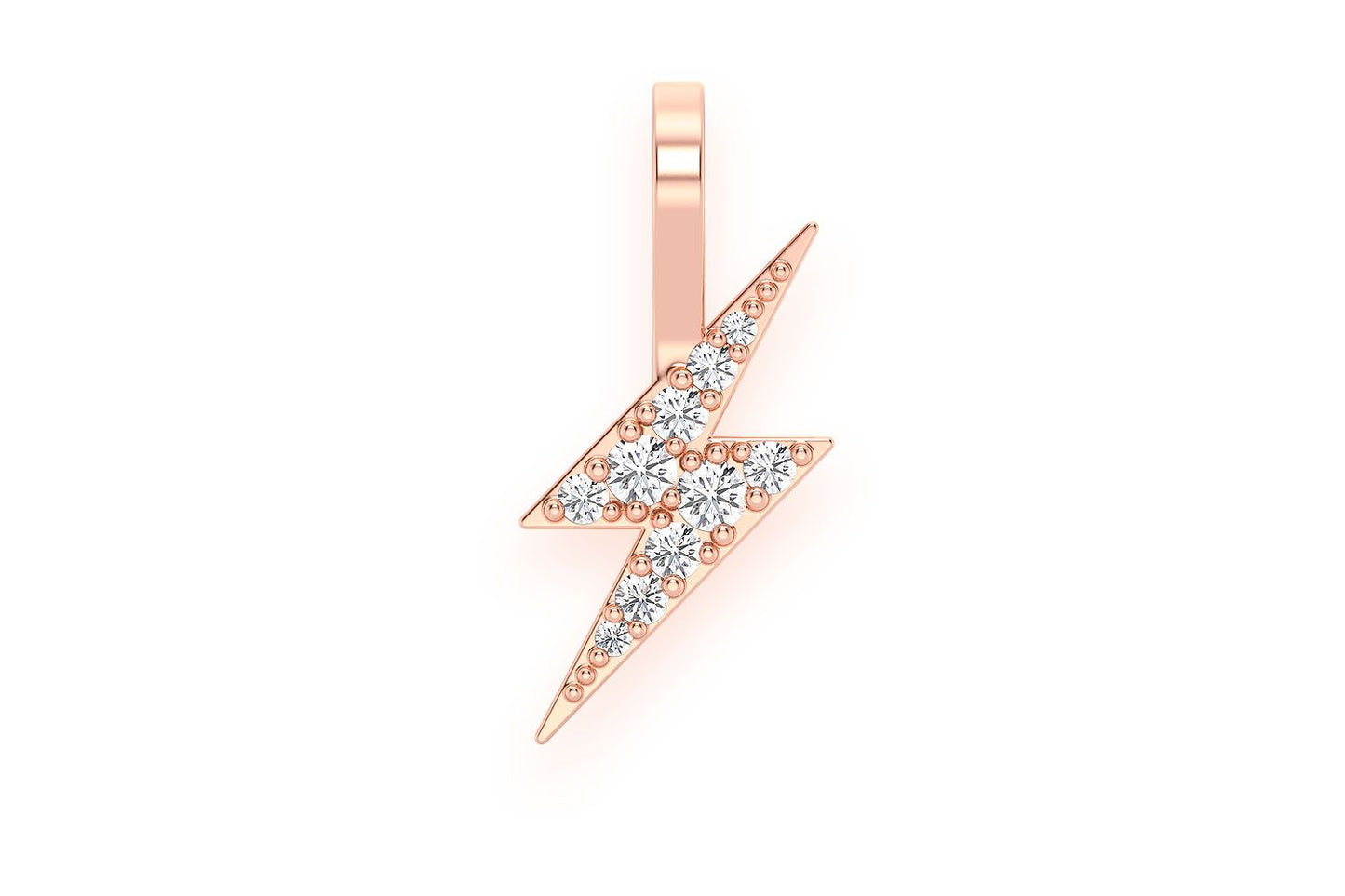 LIGHTNING BOLT DIAMOND PENDANT 14K SOLID GOLD .15CTW