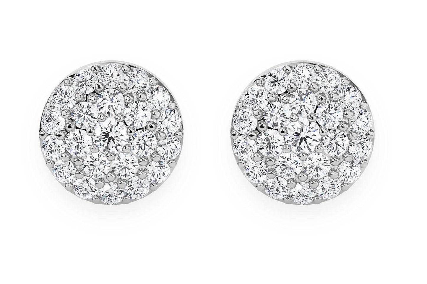 DOT STUD DIAMOND EARRINGS 14K SOLID GOLD 0.15CTW