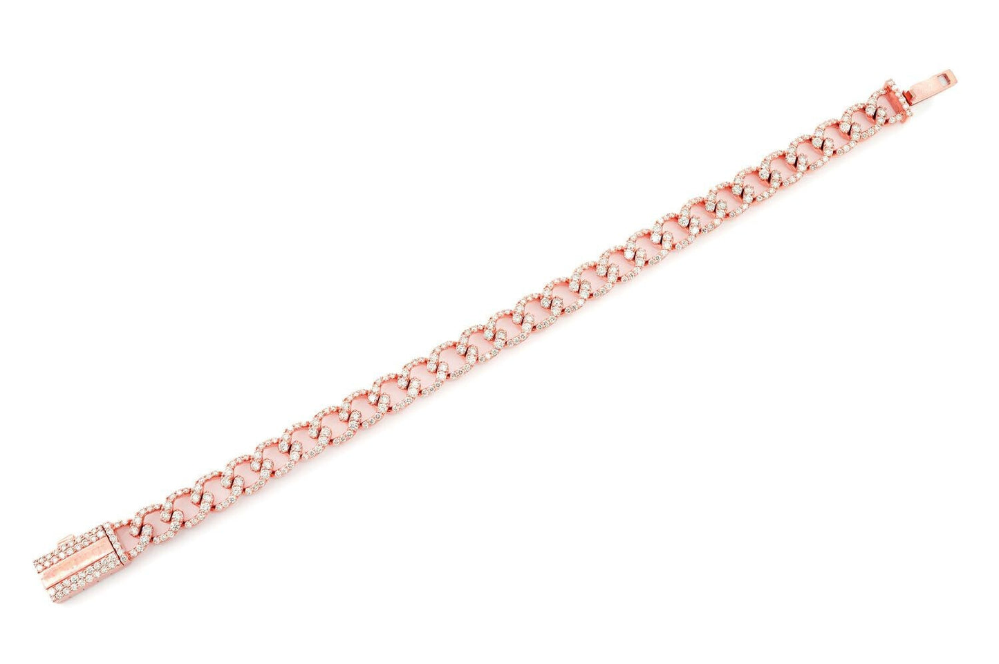 8MM ELONGATED MIAMI CUBAN DIAMOND BRACELET 14K SOLID GOLD 6.25CTW
