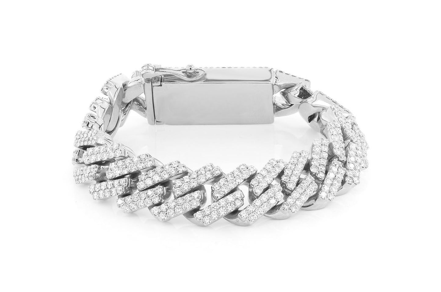 13MM RAISED DIAMOND CUBAN LINK BRACELET 14K SOLID GOLD 11.50CTW