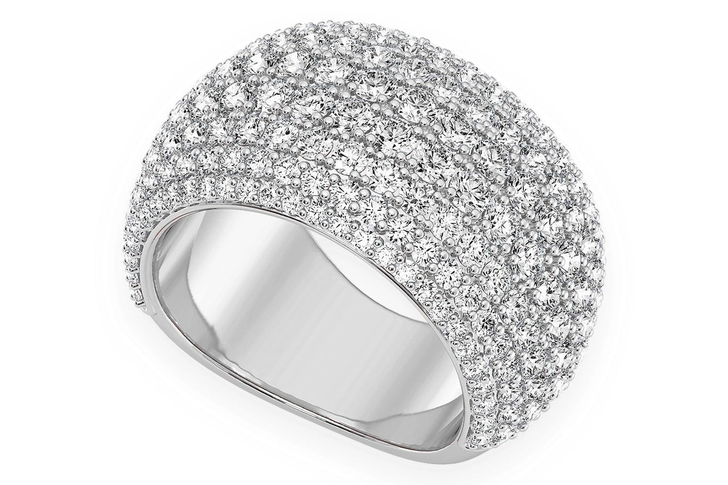 EIGHT ROW DIAMOND BAND 14K SOLID GOLD 3.25CTW