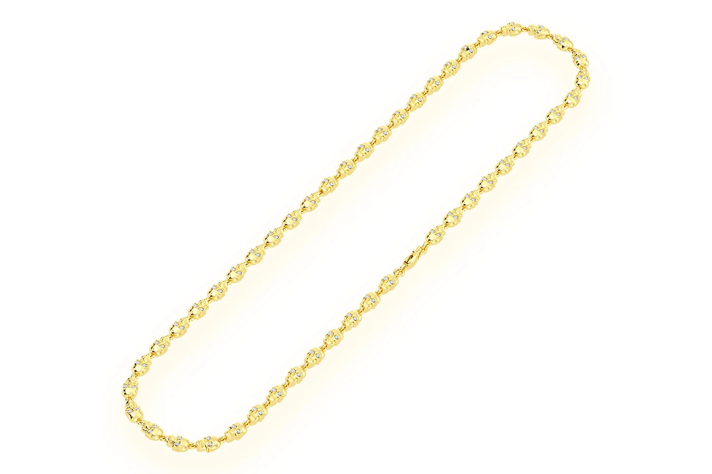 COLIER CU LEGĂTURĂ DE CRANIU CU OCHI ALB-NEGRU 14K 4.00CTW