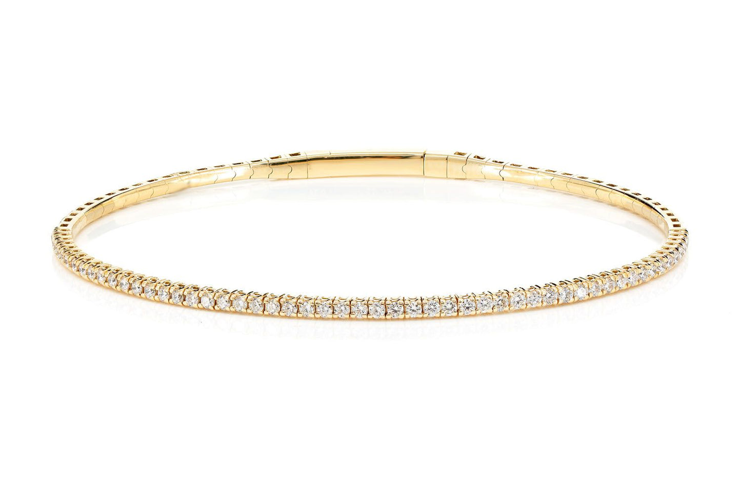 BRĂȚARĂ TENIS FLEXIBILĂ CU DIAMANTE, SET PRONG, AUR MASIV DE 14K, 0.70CT