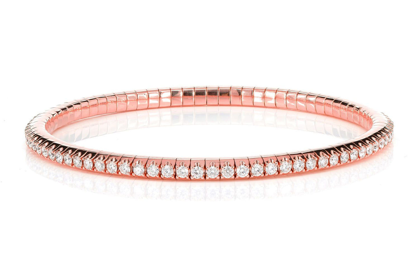 DIAMOND FLEX BANGLE TENNIS BRACELET 14K SOLID GOLD 2.20CTW