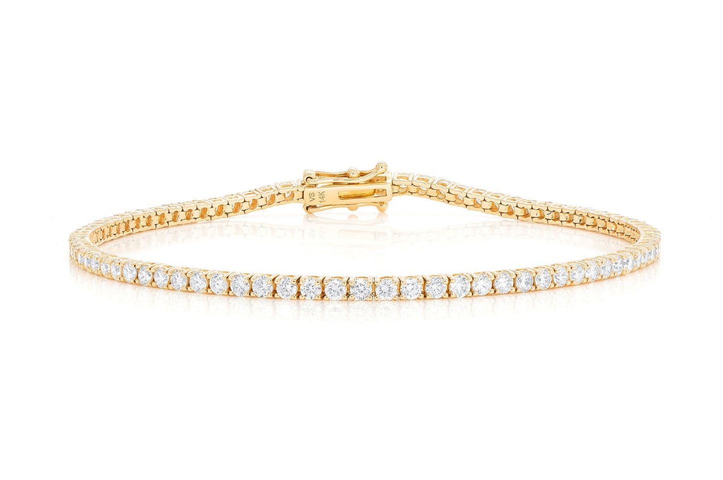 6PT PRONG SET DIAMOND TENNIS BRACELET 14K SOLID GOLD 4.60CTW