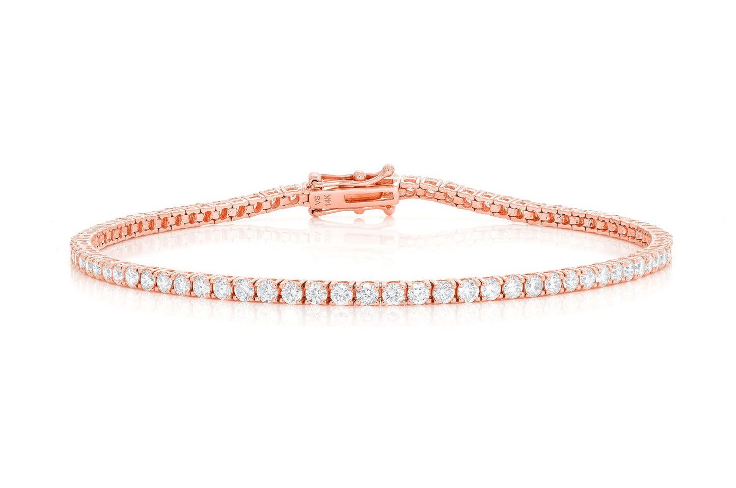 6PT PRONG SET DIAMOND TENNIS BRACELET 14K SOLID GOLD 4.60CTW
