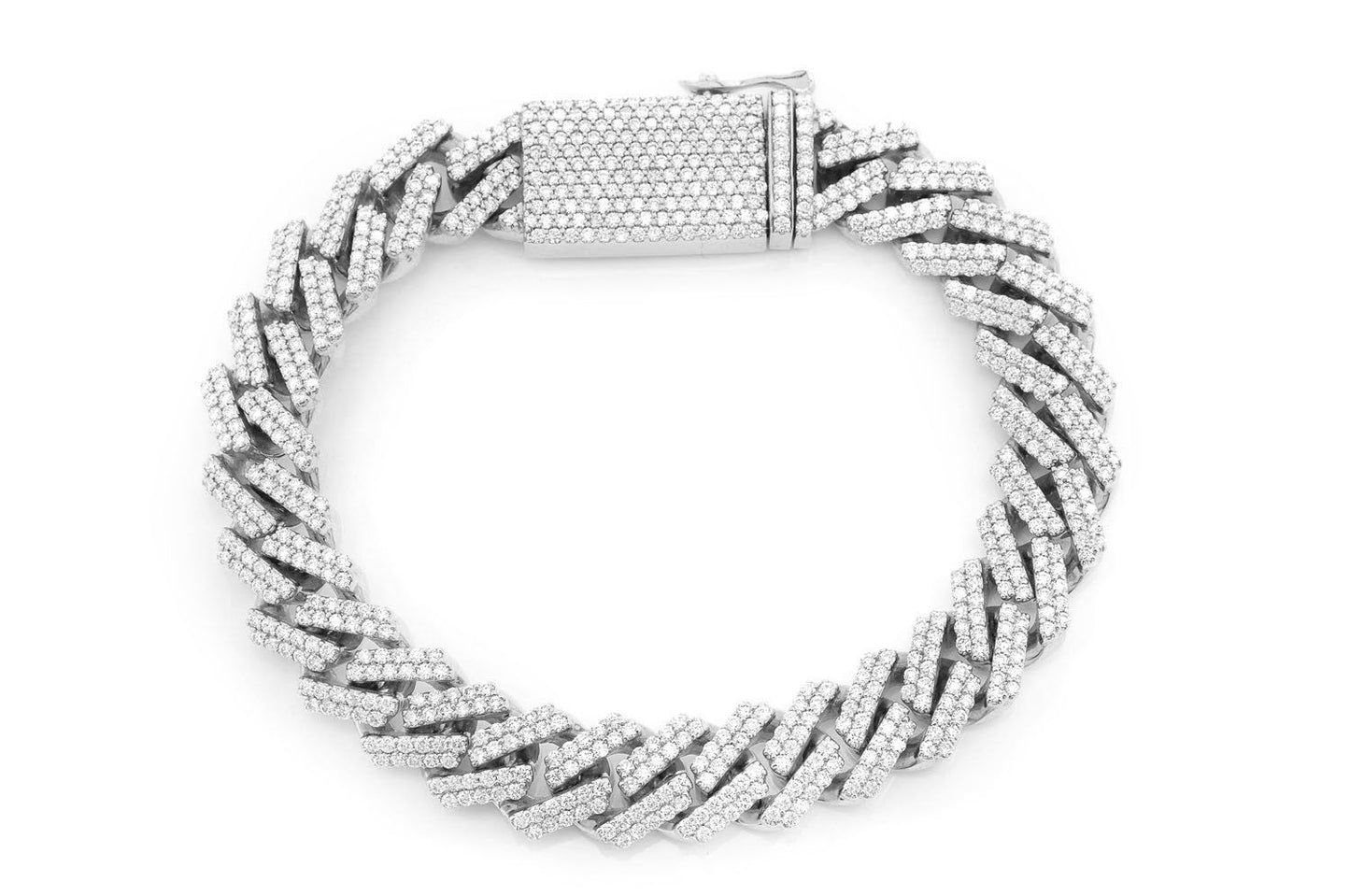 11MM RAISED DIAMOND CUBAN LINK BRACELET 14K SOLID GOLD 8.50CTW