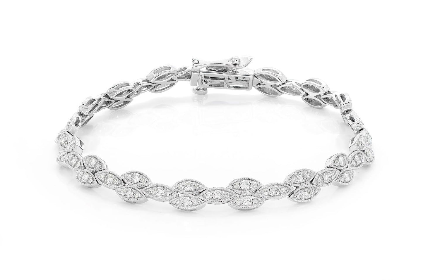 ANTIQUE OVAL LINK DIAMOND BRACELET 14K SOLID GOLD 1.25CTW