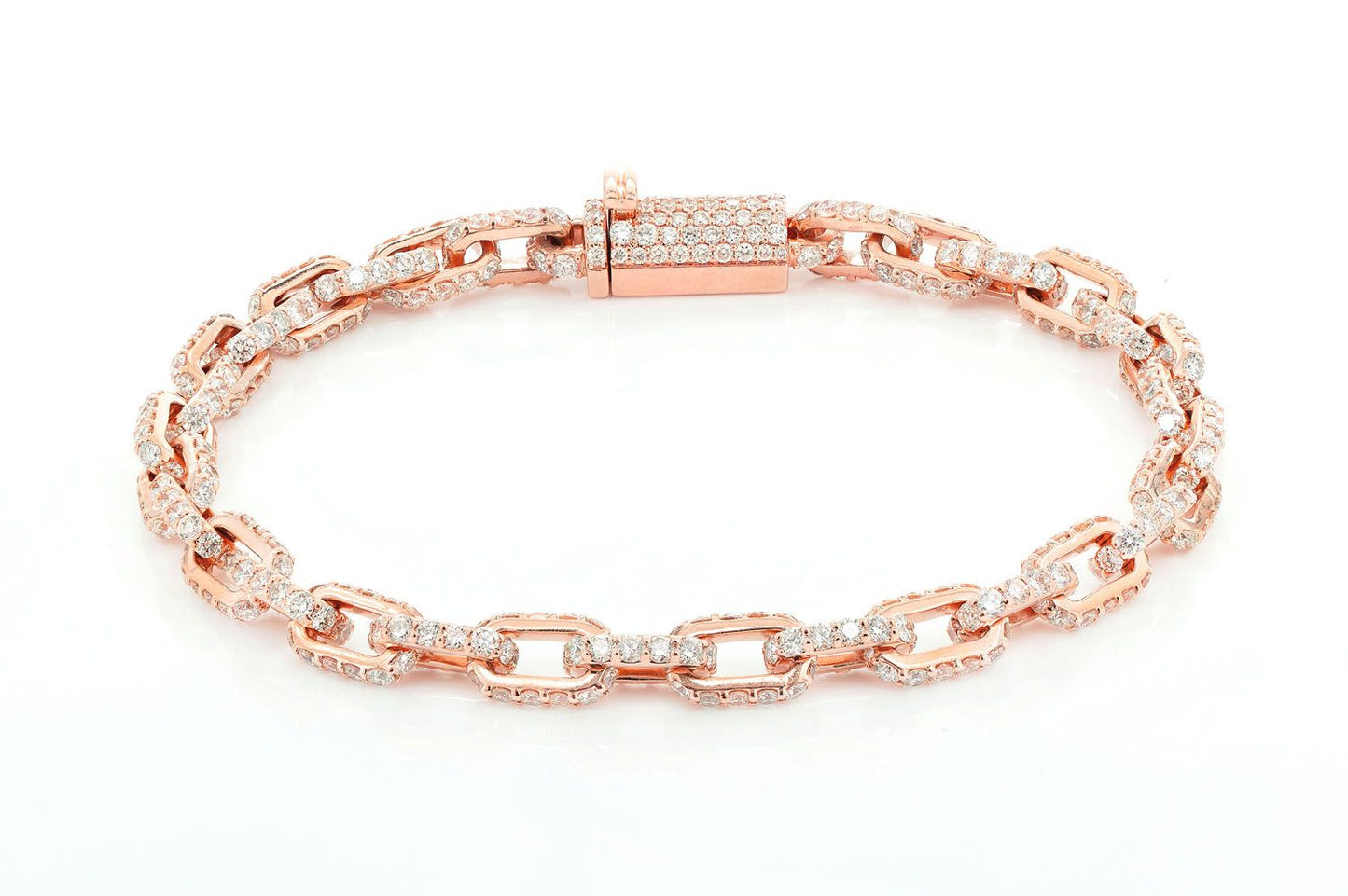 ROLO DIAMOND BRACELET 14K SOLID GOLD 12.00CTW