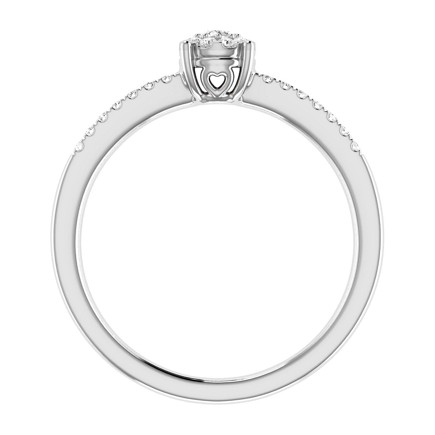 HALO SINGLE ROW DIAMOND ENGAGEMENT RING 0.12CTW - 14K SOLID GOLD