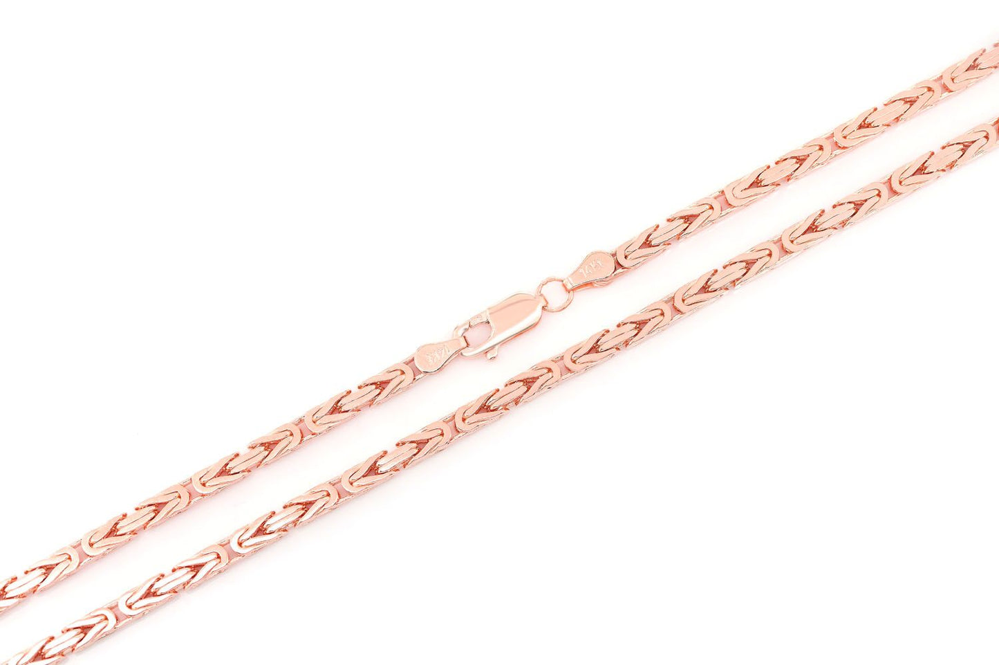 3MM BYZANTINE SOLID GOLD CHAIN 14K