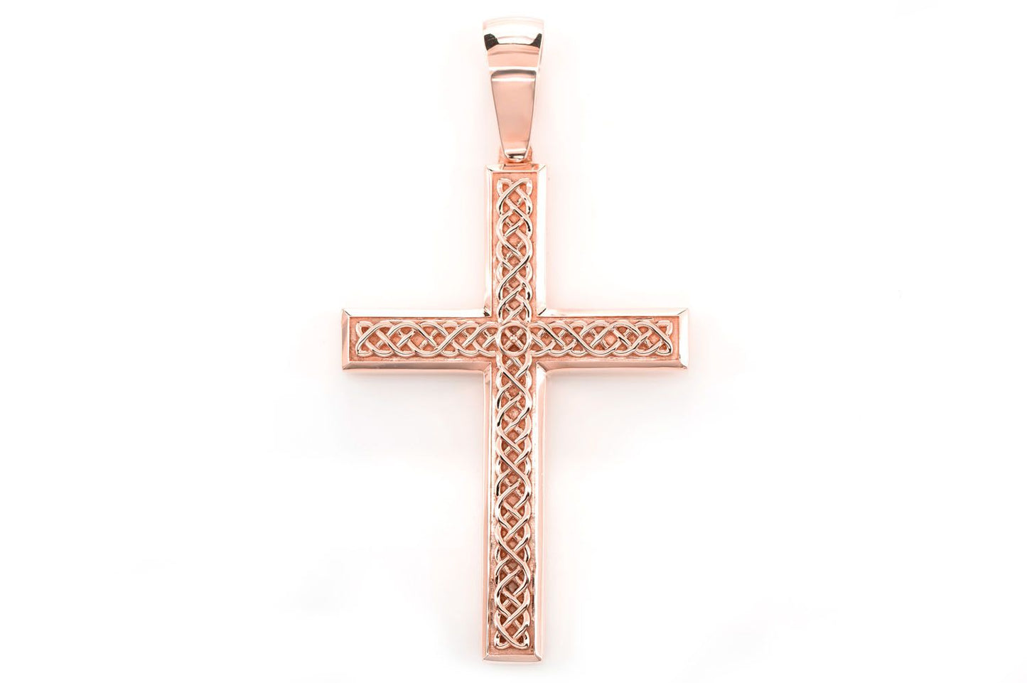 FILIGREE TEXTURED PLAIN CROSS PENDANT 14K SOLID GOLD