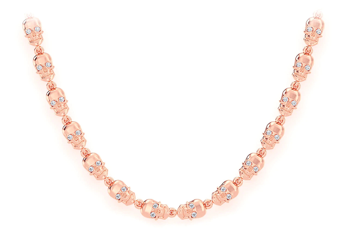 COLIER CU LEGĂTURĂ DE CRANIU CU OCHI ALB-NEGRU 14K 4.00CTW