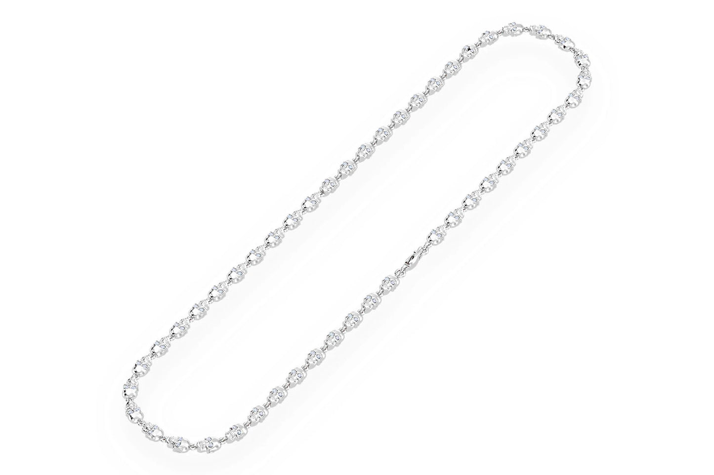 COLIER CU LEGĂTURĂ DE CRANIU CU OCHI ALB-NEGRU 14K 4.00CTW