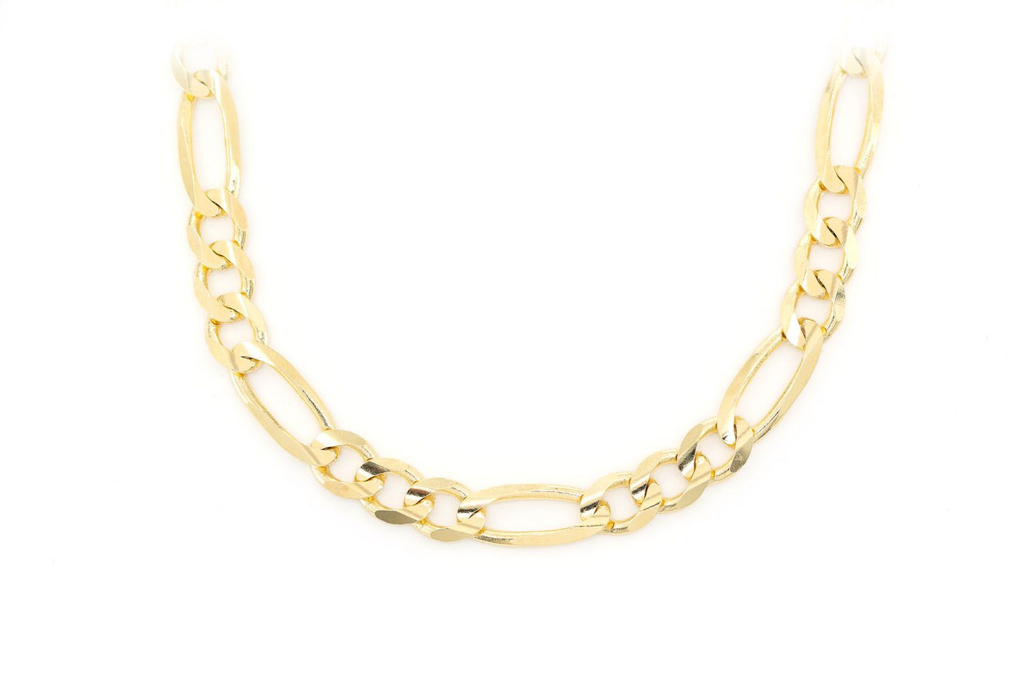 7MM FIGARO CHAIN 14K SOLID GOLD