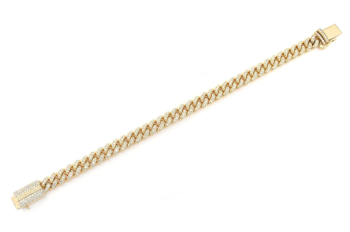 8MM MIAMI CUBAN DIAMOND BRACELET 14K SOLID GOLD 4.00CTW