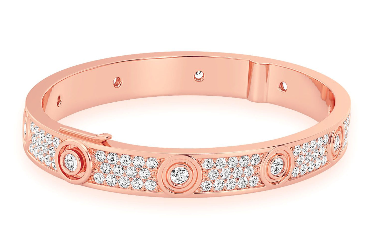 FULL DIAMOND ETERNITY DIAMOND BANGLE 14K SOLID GOLD 6.05CTW
