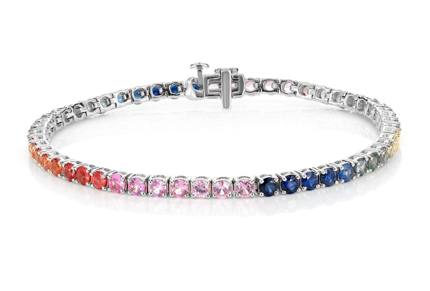 BRĂȚARĂ CU SAFIR CURCUBEU, AUR MASIV DE 14K, 7.30 CT