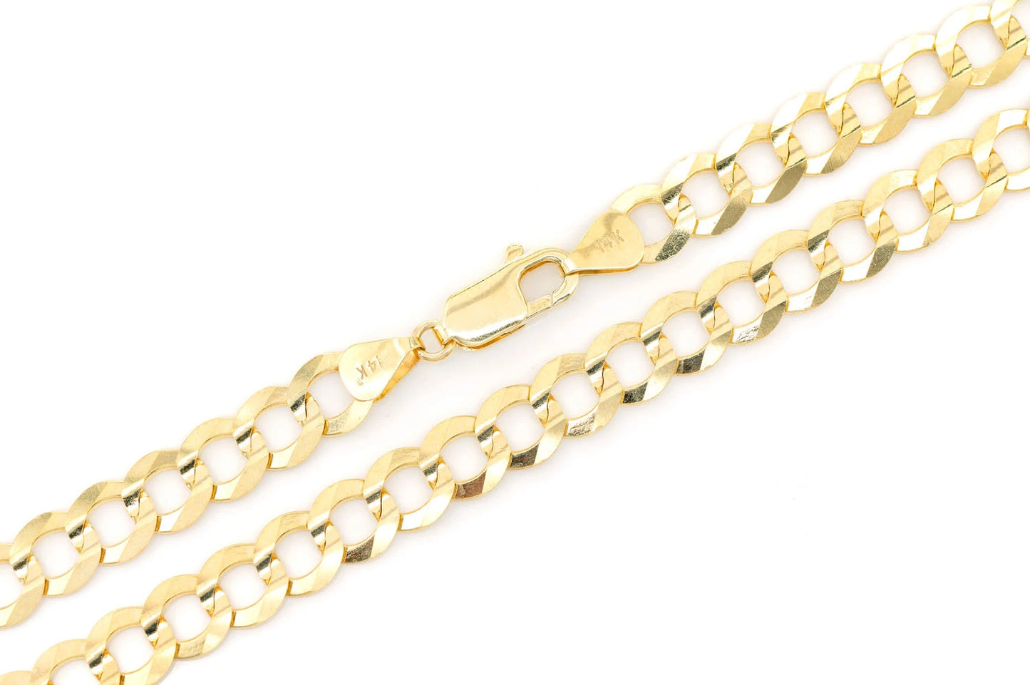 8.5MM CURB BRACELET 14K SOLID GOLD