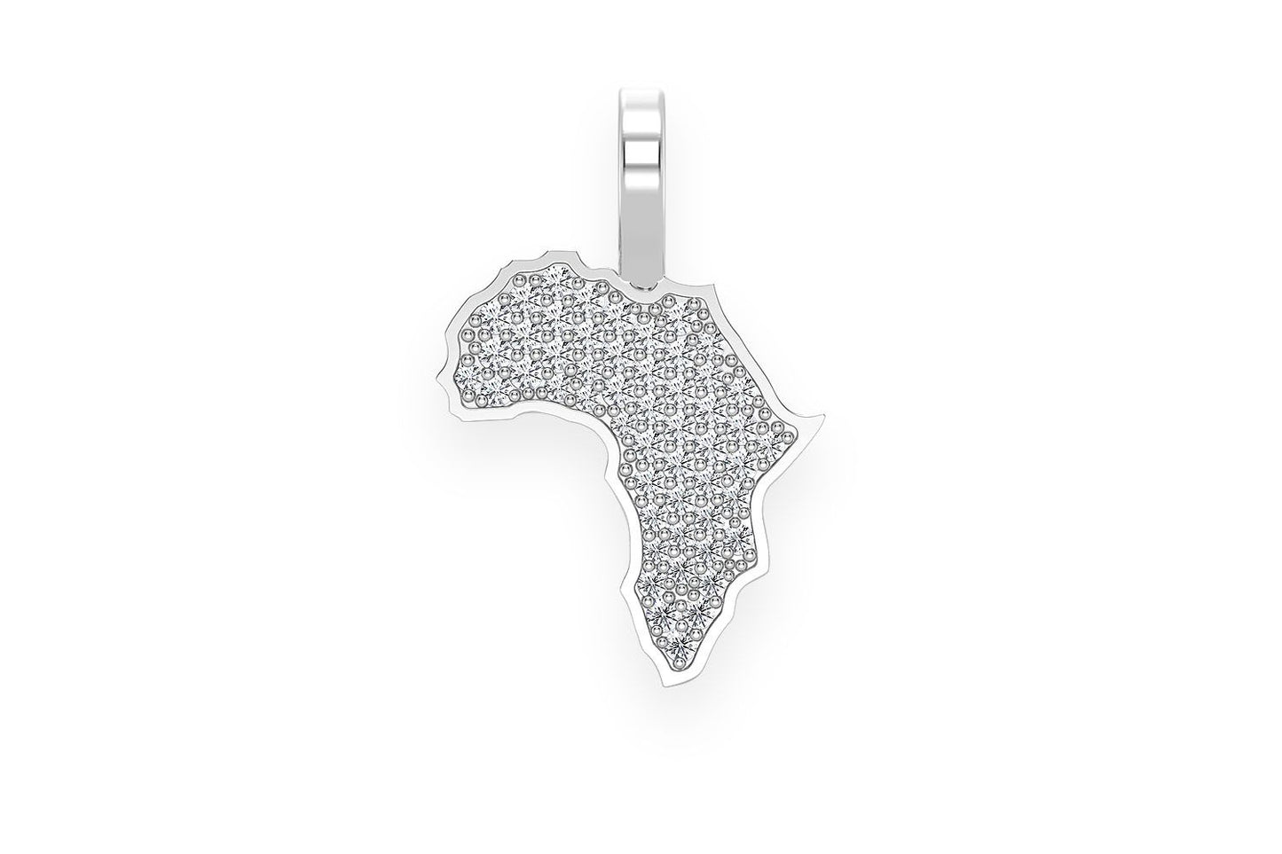 AFRICA DIAMOND PENDANT 14K SOLID GOLD 0.25CTW