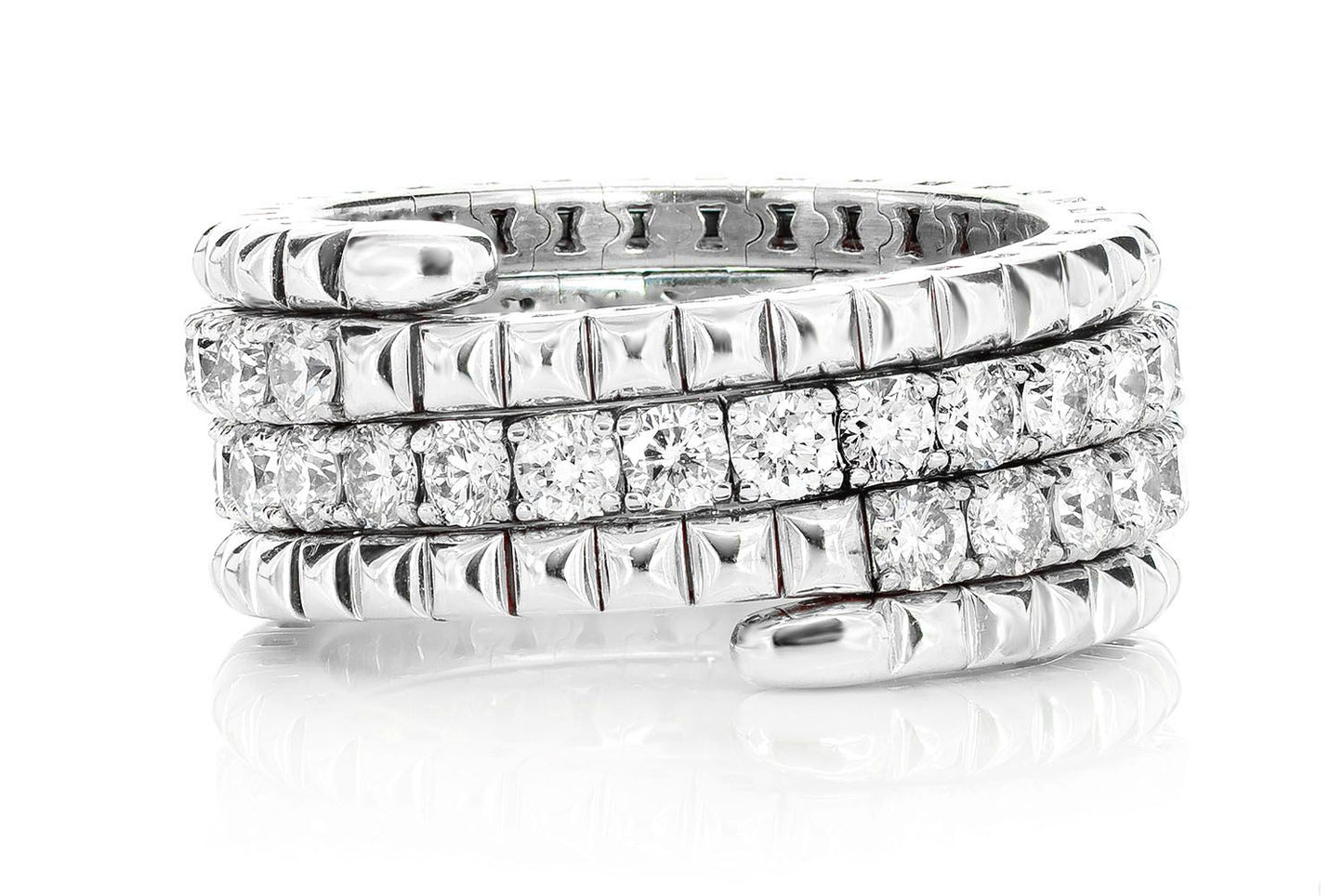 DIAMOND FLEX WRAP RING 14K SOLID GOLD 2.50CTW