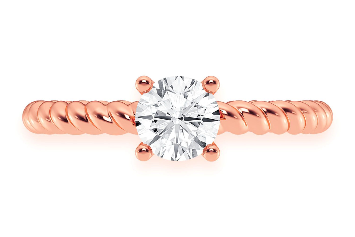 .50CT ROUND SOLITAIRE - TWIST BAND - DIAMOND ENGAGEMENT RING