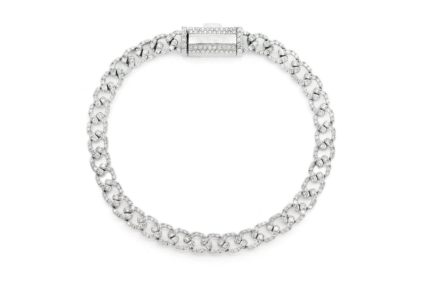 6MM ELONGATED MIAMI CUBAN DIAMOND BRACELET 14K SOLID GOLD 3.75CTW
