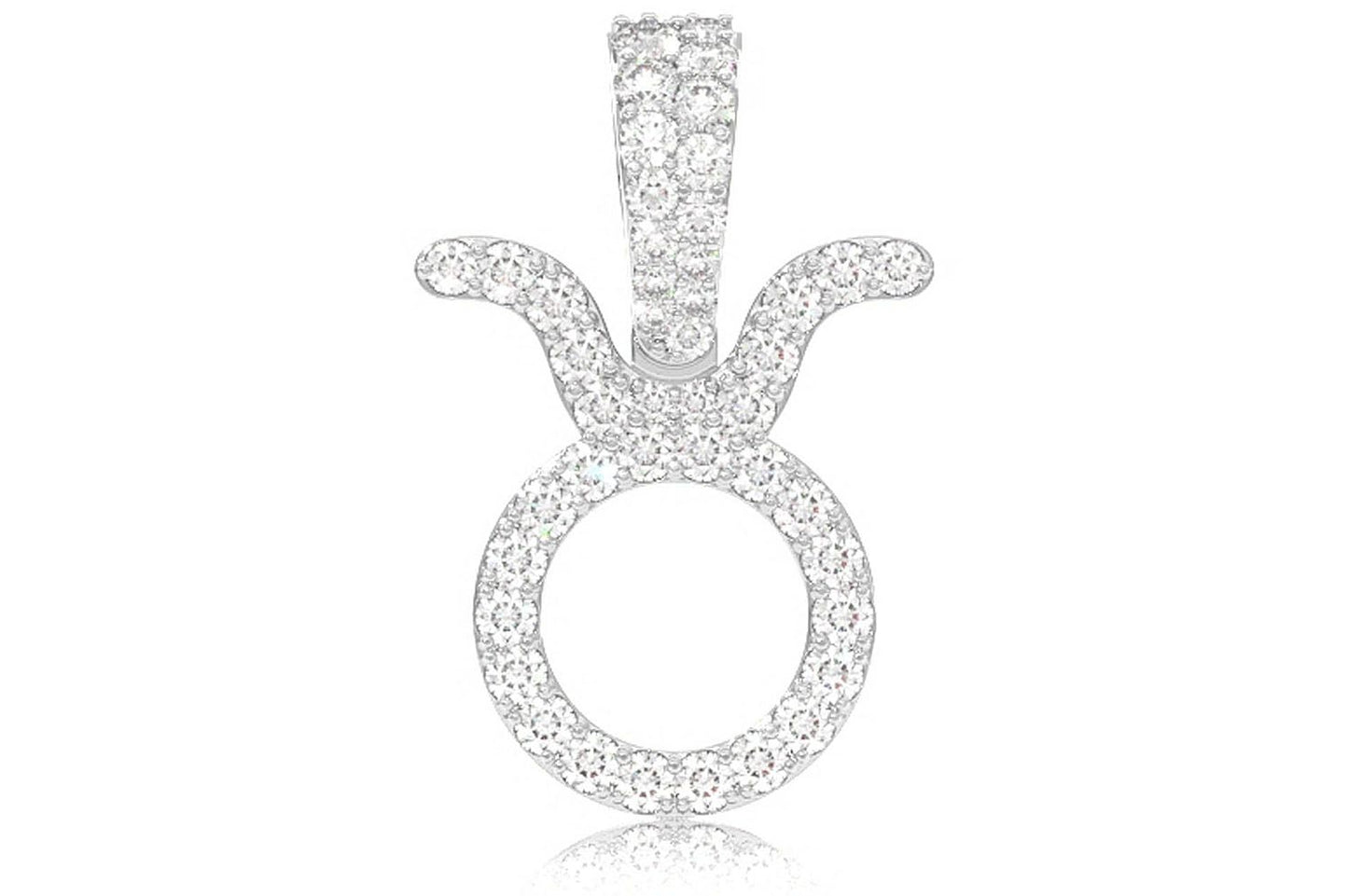 Pandantiv Zodiac Taur cu Diamant Aur Masiv de 14K 0.75CT
