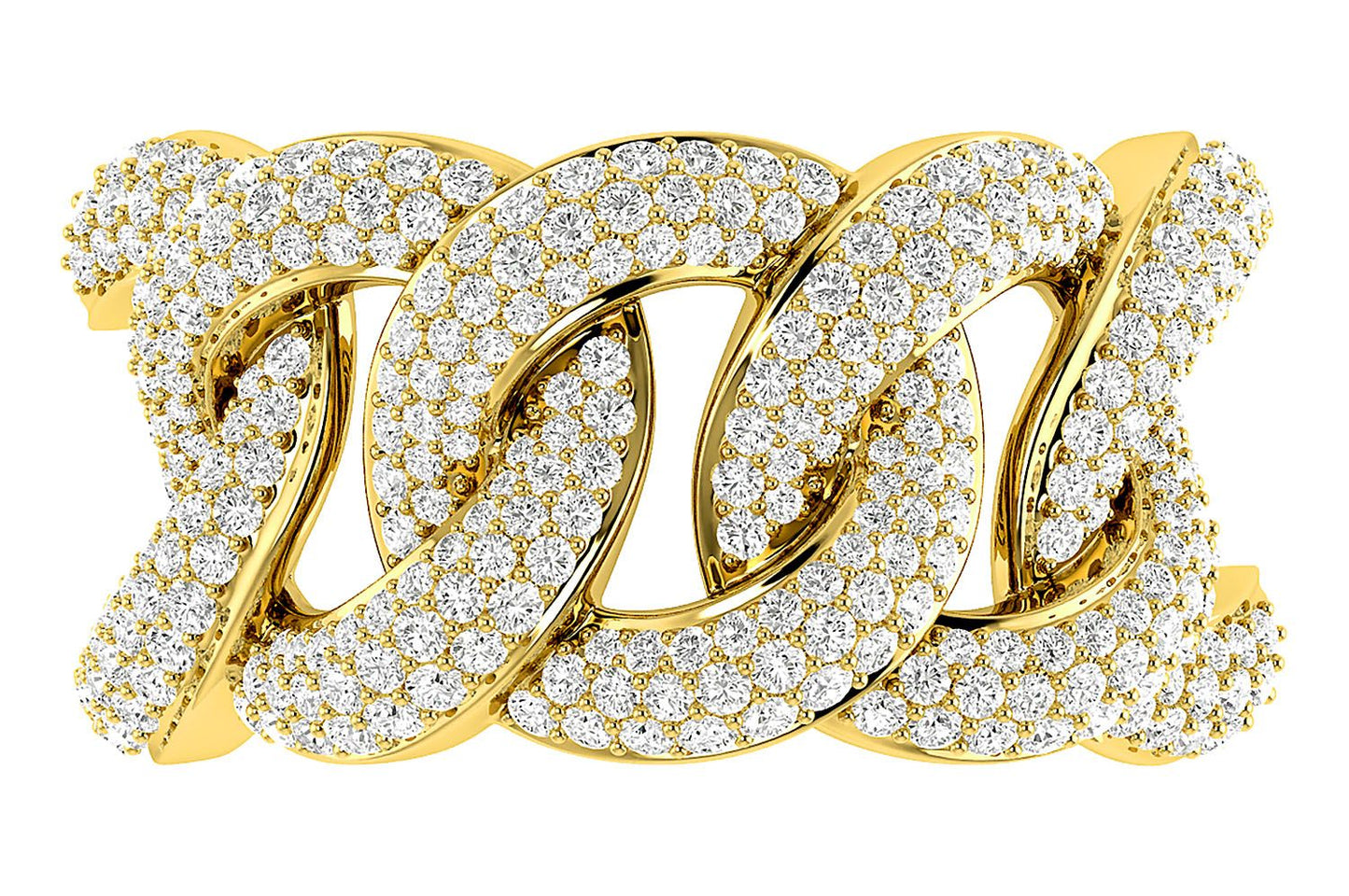 13MM CUBAN LINK DIAMOND RING 14K SOLID GOLD 2.00CTW