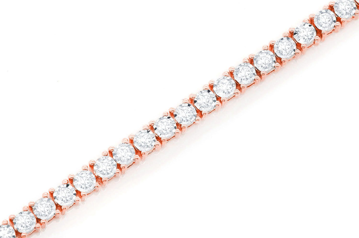 2PT MIRACLE SET DIAMOND BRACELET 14K SOLID GOLD 1.25CTW
