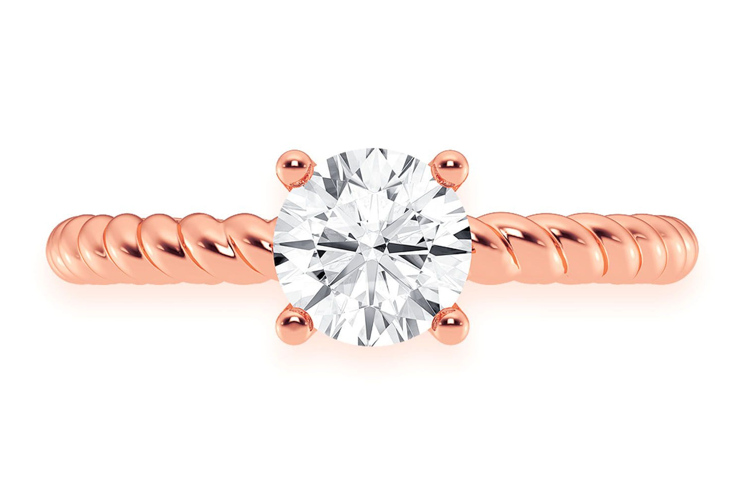0.75CT ROUND SOLITAIRE - TWIST BAND - DIAMOND ENGAGEMENT RING