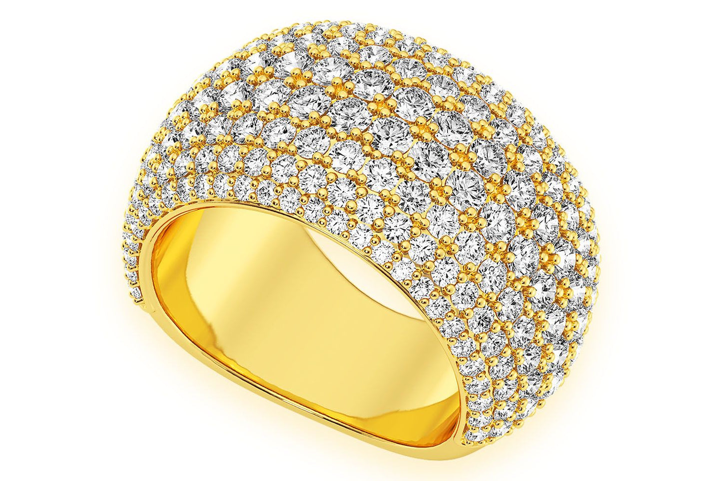 EIGHT ROW DIAMOND BAND 14K SOLID GOLD 3.25CTW