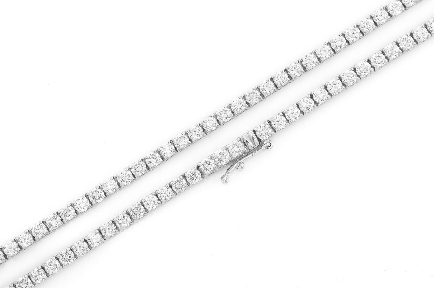 COLIER TENIS CU 5 PIELE, SET DIAMANTE, AUR MASIV DE 14K, 11.00 CT