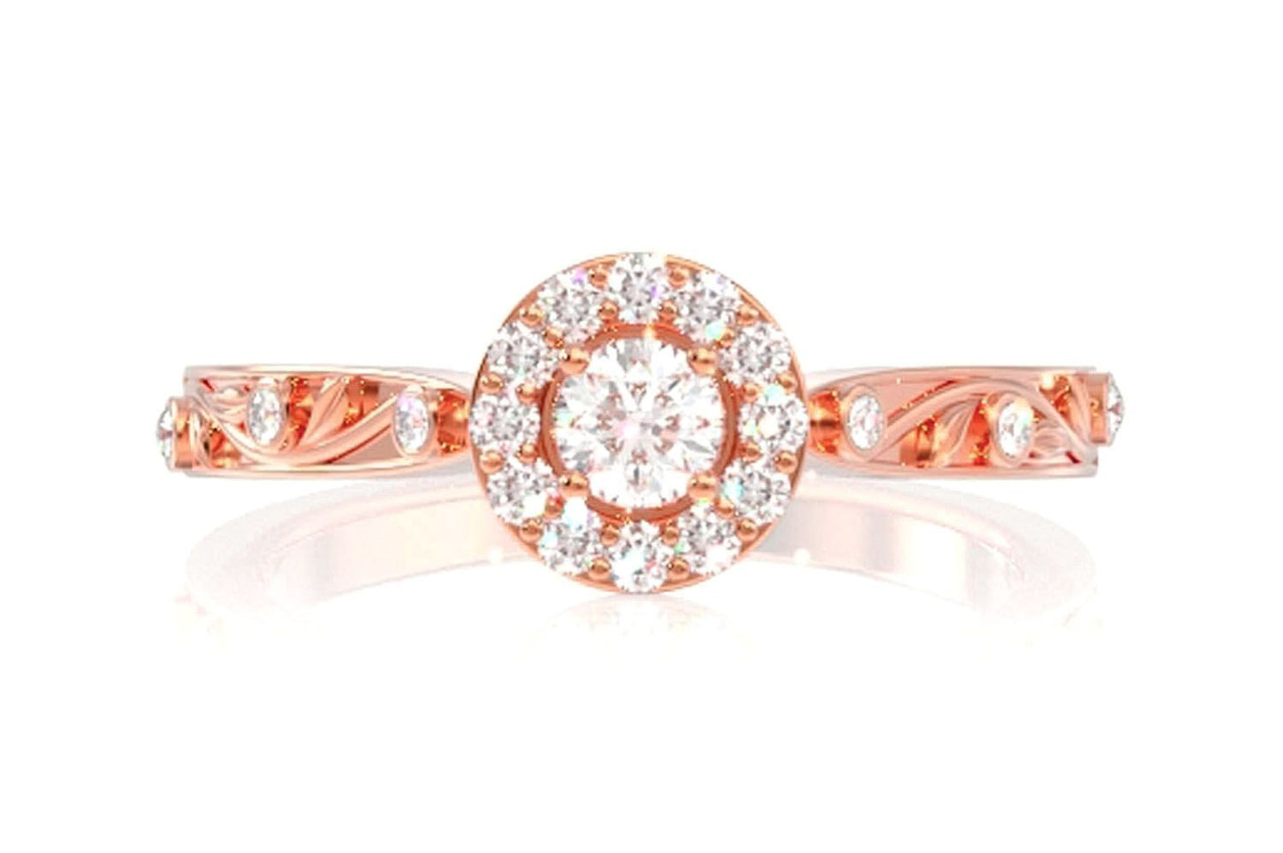 HALO BEZEL DIAMOND ENGAGEMENT RING 0.25CTW