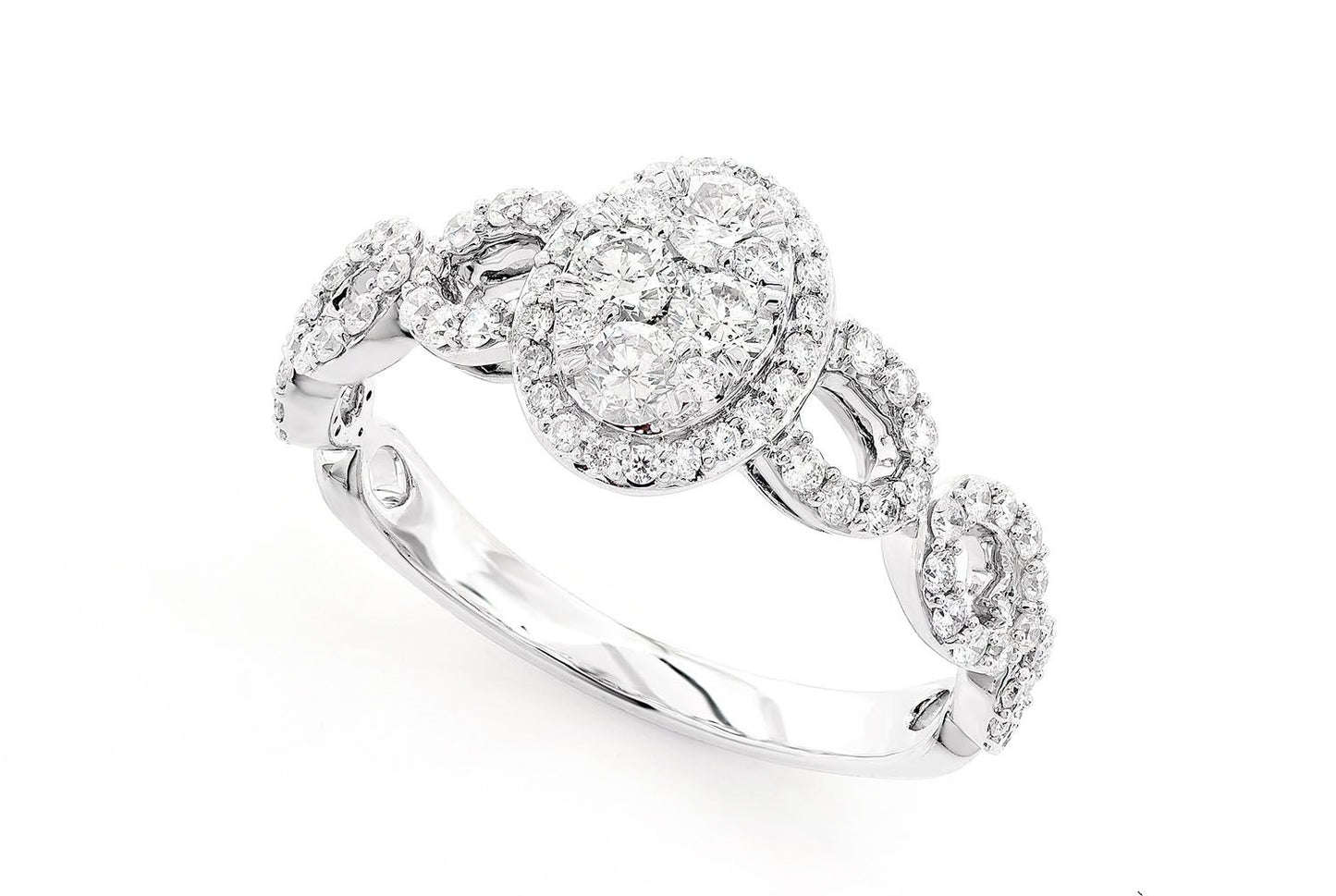 MOSAIC OVAL DIAMOND RING 14K SOLID GOLD 0.75CTW