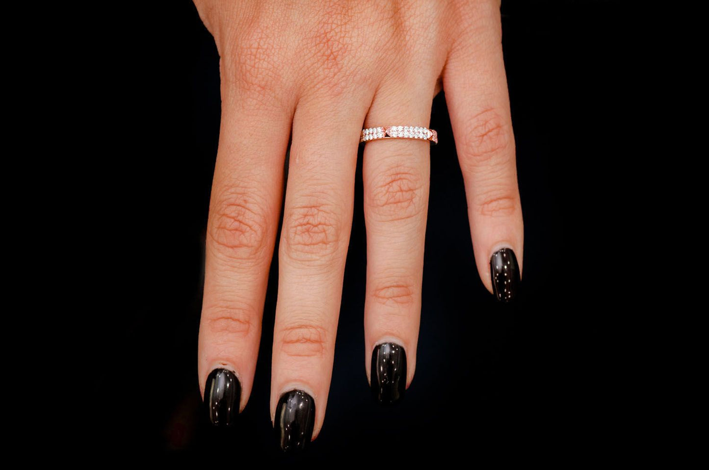 TWO ROW SPIKE DIAMOND RING 14K SOLID GOLD 0.50CTW