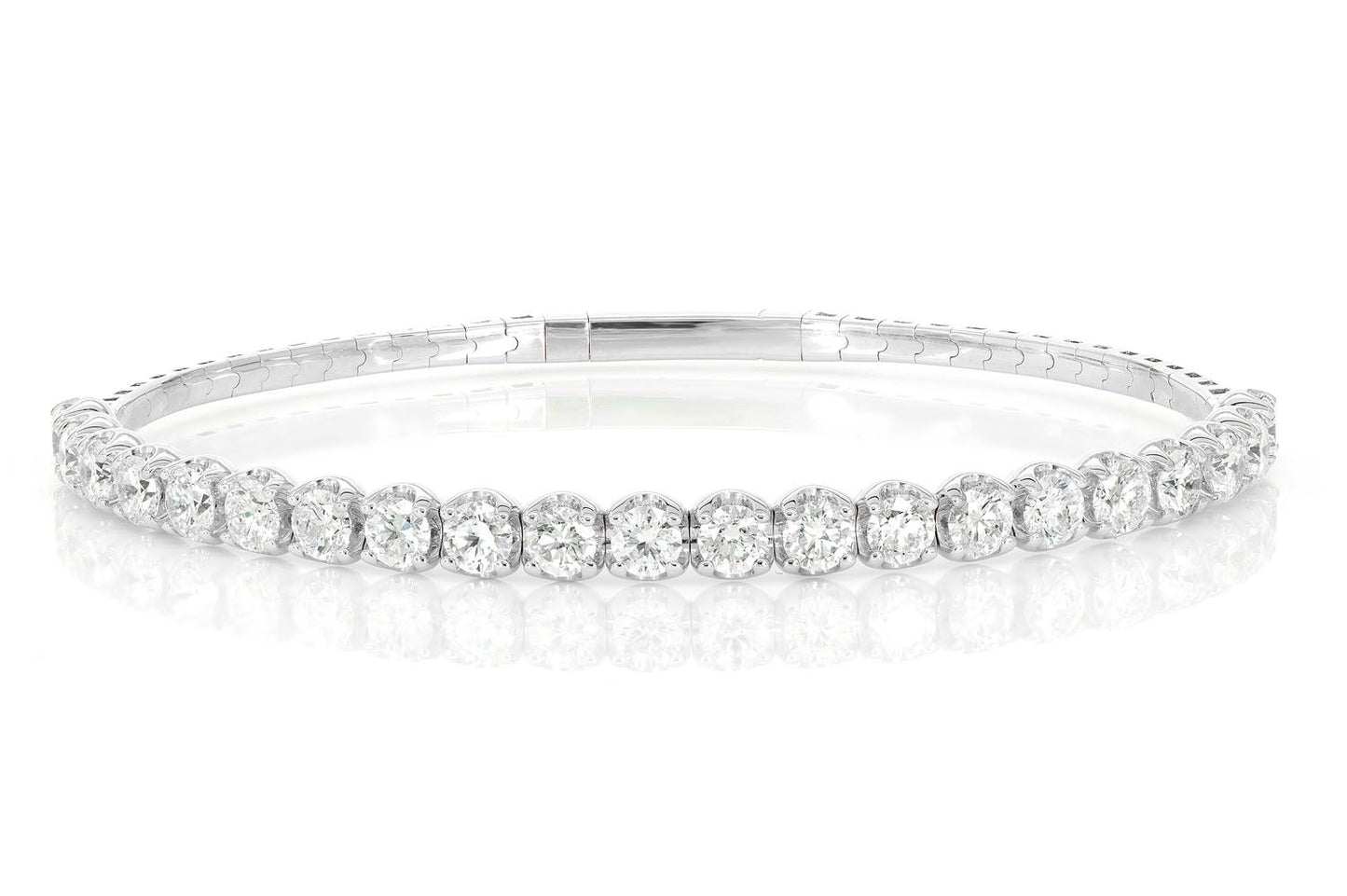 15PT DIAMOND FLEX BANGLE TENNIS BRACELET 3.75CTW 14K SOLID GOLD