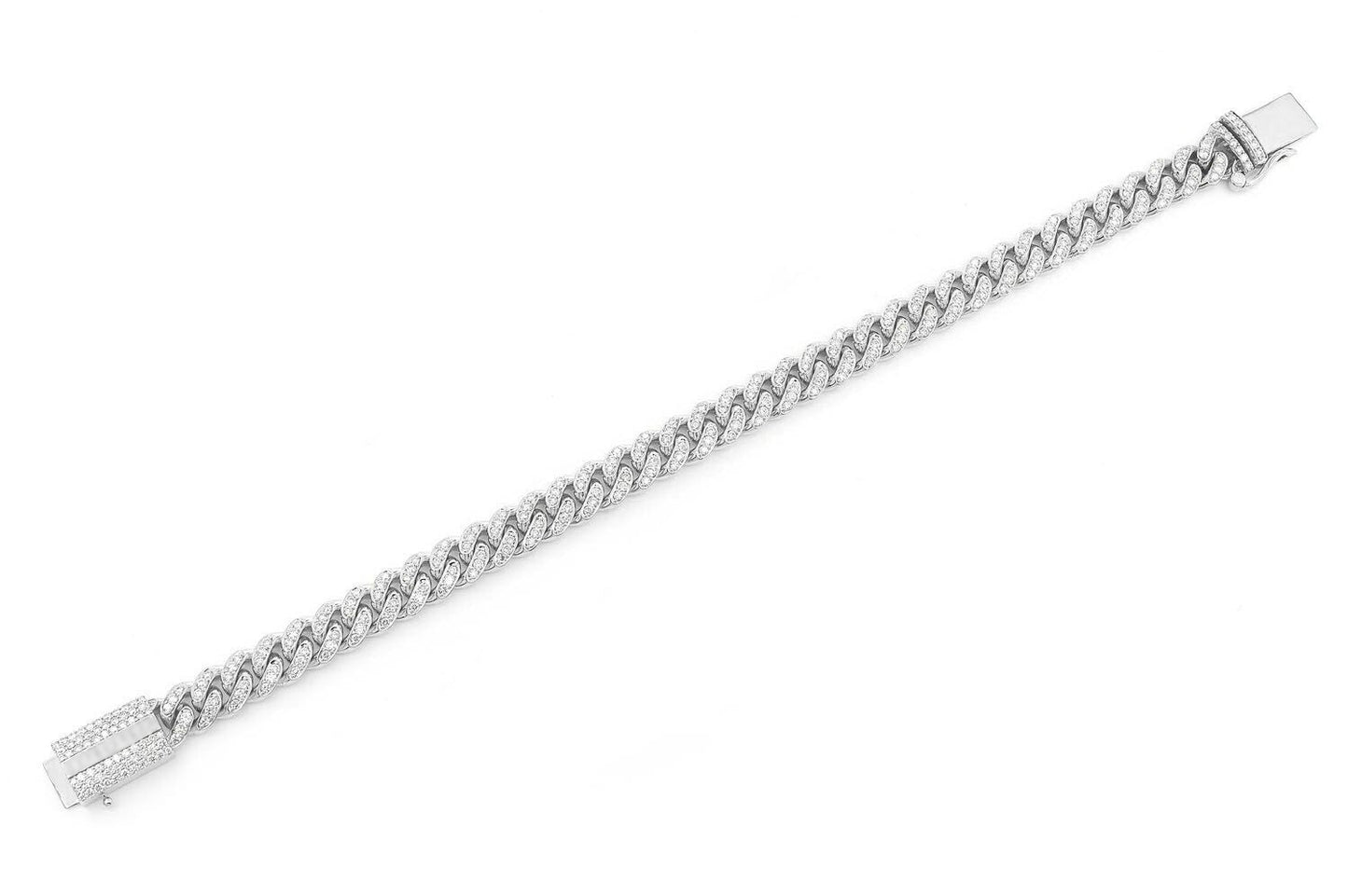 8MM MIAMI CUBAN DIAMOND BRACELET 14K SOLID GOLD 4.00CTW