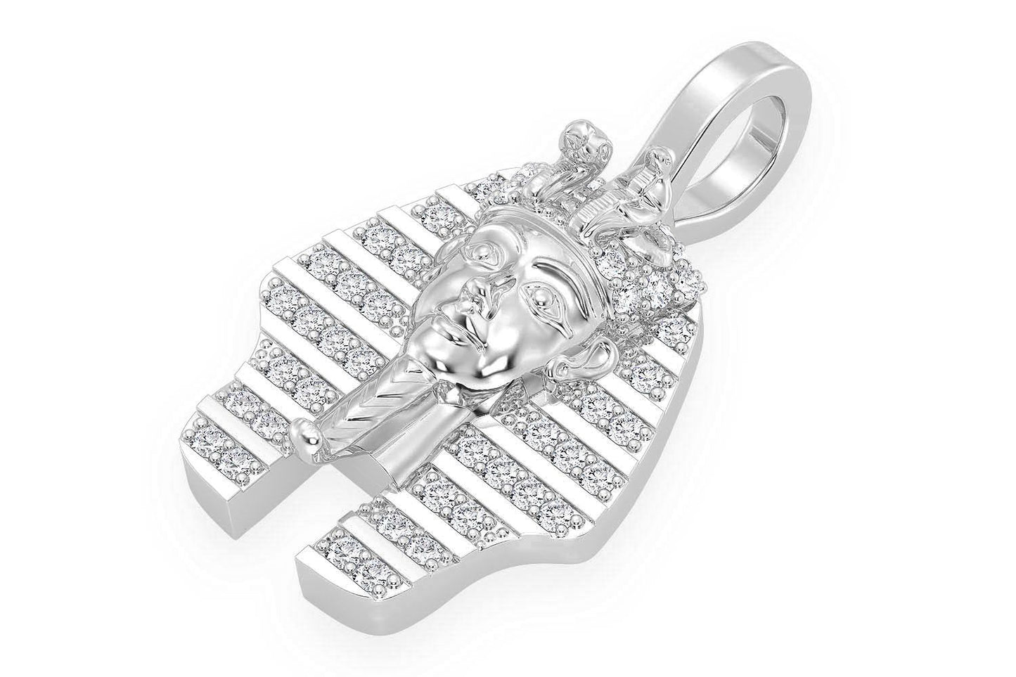 PHARAOH DIAMOND PENDANT 14K SOLID GOLD 0.20CTW