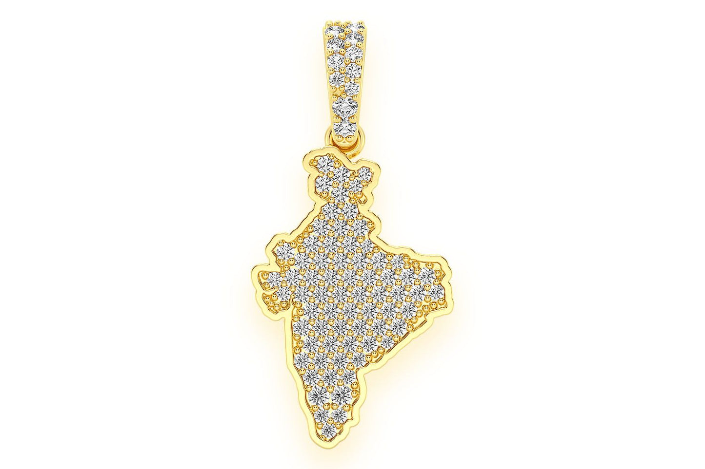 INDIA COUNTRY DIAMOND PENDANT 14K SOLID GOLD 0.33CTW