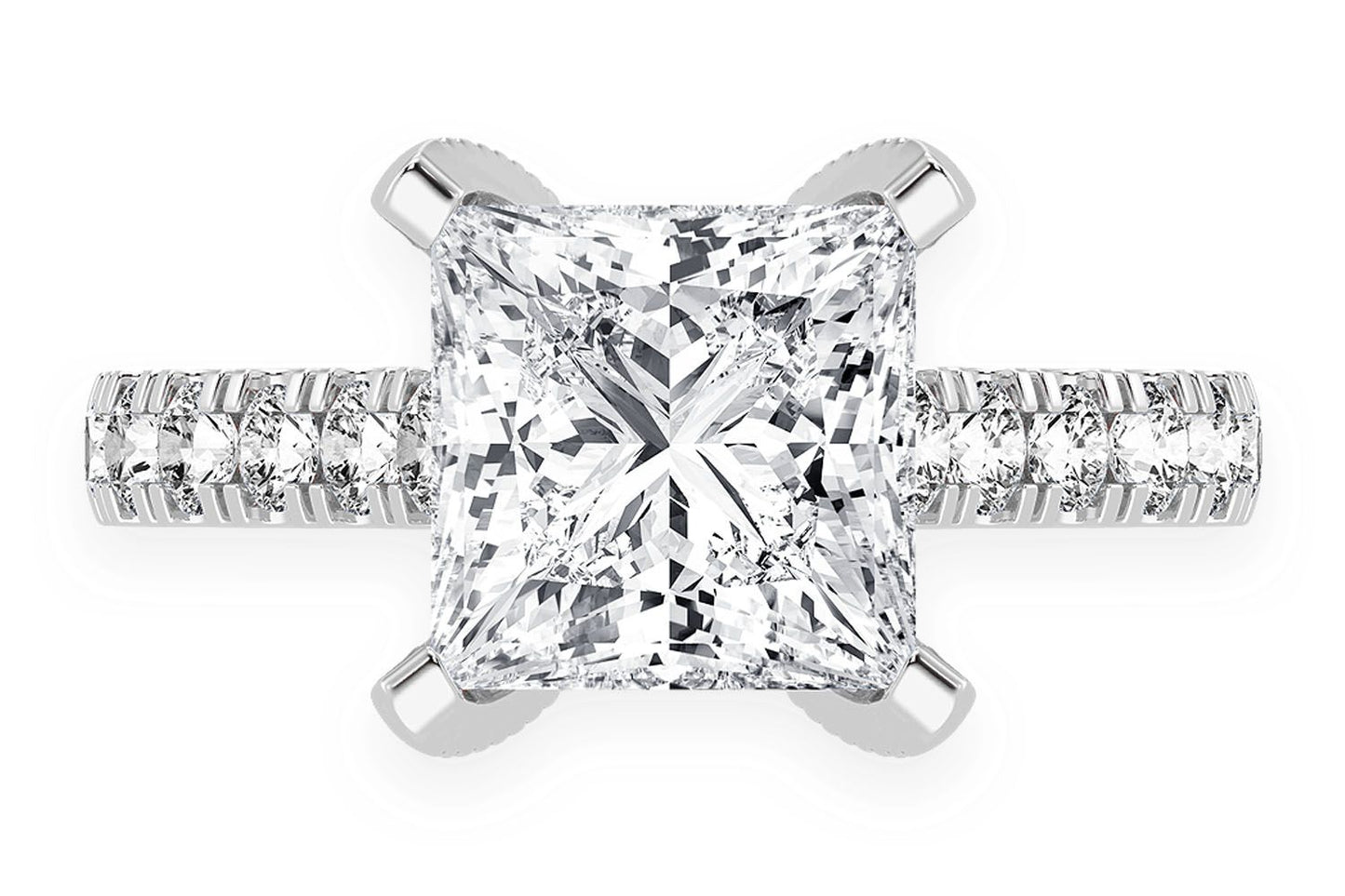 THINN - 3.00CT PRINCESS CUT - DIAMOND ENGAGEMENT RING