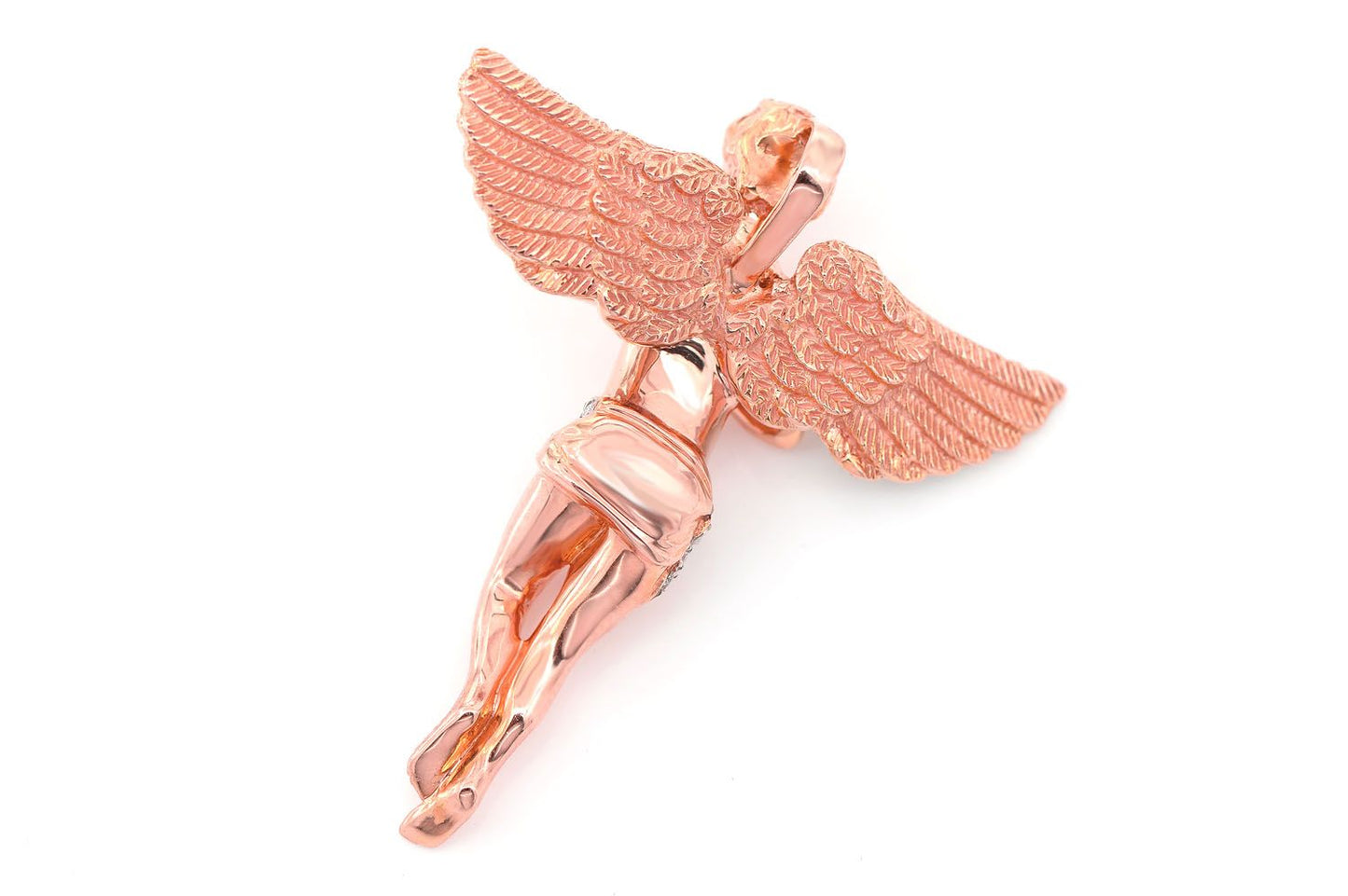 ANGEL DIAMOND PENDANT 14K SOLID GOLD .50CTW