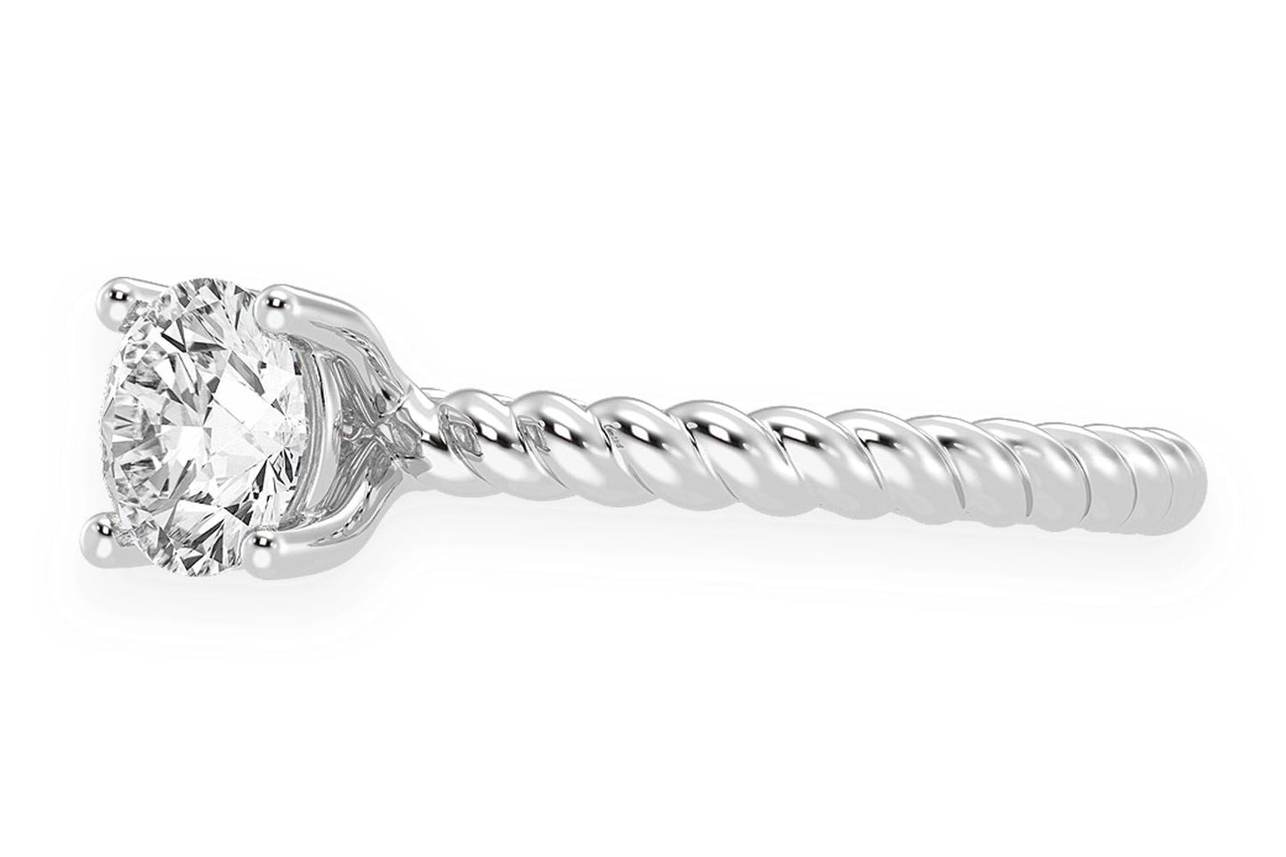 0.75CT ROUND SOLITAIRE - TWIST BAND - DIAMOND ENGAGEMENT RING